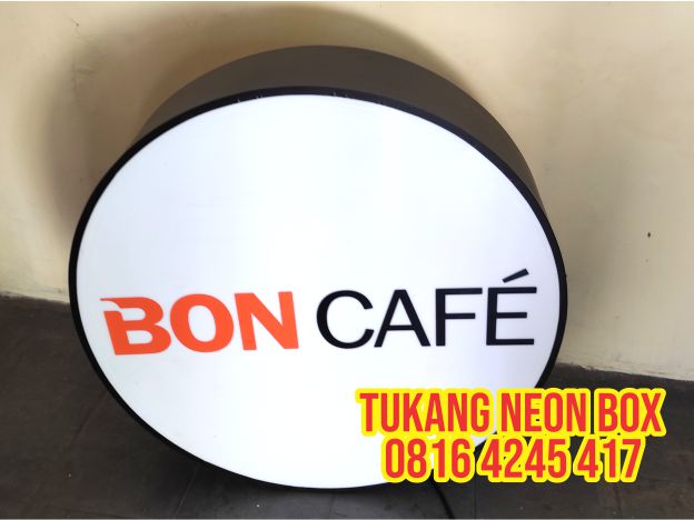 jual pasang neon box bulat acrylic murah jogja