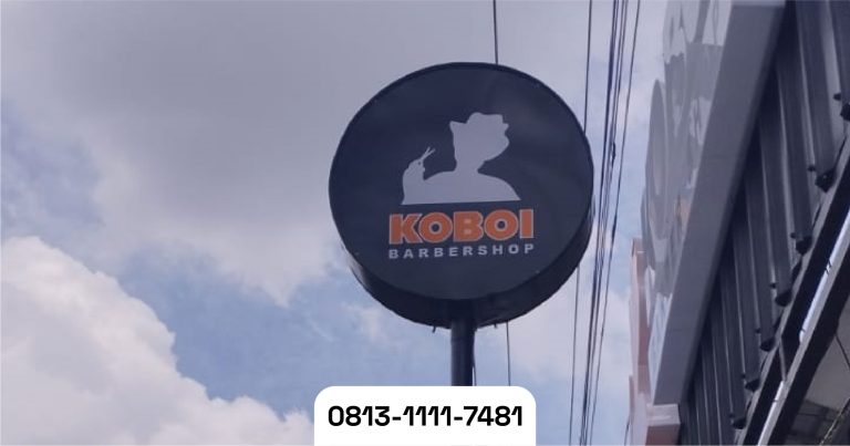 contoh neon box akrilik bulat