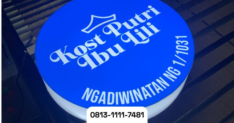 harga neon box bulat akrilik murah
