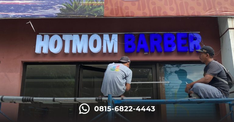 huruf timbul akrilik barbershop
